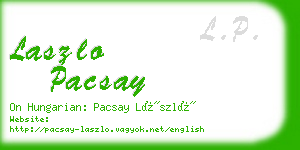 laszlo pacsay business card